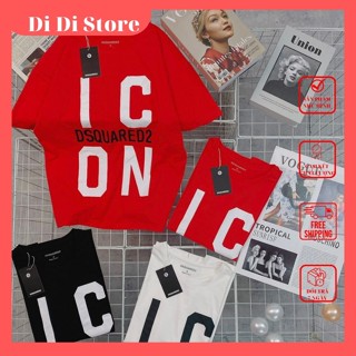 Áo thun cotton nam nữ cổ tròn dsquared 2 DSQ in chữ icon