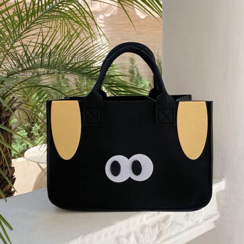 Túi Xách Tay Bằng Vải Nỉ Phong Cách Hoạt Hình Dễ Thương Phong Cách ins Dành Cho Văn Phòng