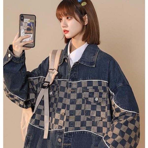 2023 Áo Khoác Denim Dáng Rộng Phong Cách Thời Trang Hàn Quốc