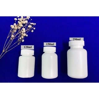 Chai lọ đựng thuốc viên , lọ nhựa trắng hdpe 120ml, 150ml, 250ml