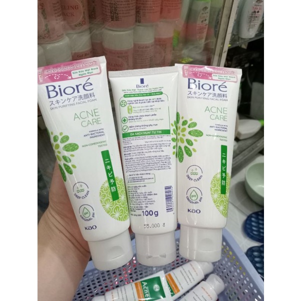 Sữa rửa mặt Biore (Sáng mịn&dưỡng ẩm, sạch mụn&kháng khuẩn, sạch nhờn&lỗ chân lông nhỏ mịn) 50g,100g