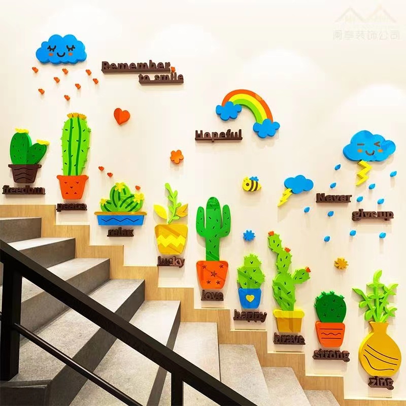 Miếng Dán Tường Trang Trí Hình Cầu Vồng / Giọt Nước Chất Liệu Acrylic Chống Thấm Nước