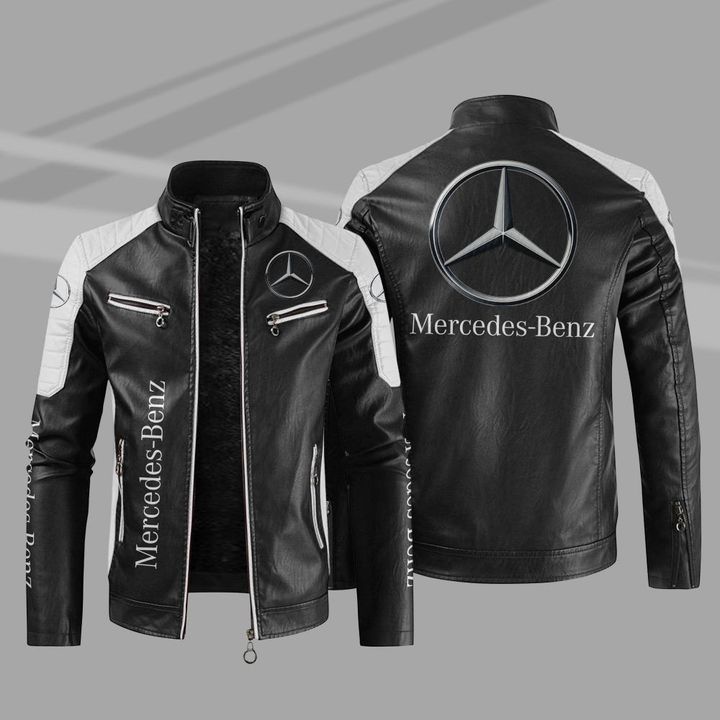 BENZ LOGO jacket European size windbreaker A180 A200 A220 B180 B200 B260 CLA200 CLA260 G350 G500 S400 S450 S500 E260 E300 GL450 GLE350E GLS450 GLE450 racing driving leather long-sleeved thin raincoat