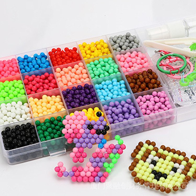 Set 24 Hạt Nở 3600 Hạt Nhựa Không Sắt 5mm Nhiều Màu Sắc Tự Làm Đồ Thủ Công