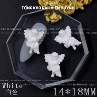 Phụ kiện gắn móng, set charm thiên thần trắng gắn móng