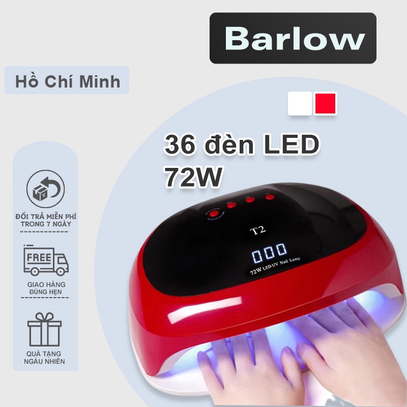T2 Máy hơ gel (máy sấy gel) đèn led 72W, nhanh khô Bảo vệ quá nhiệt thông minh máy lớn có thể dùng được 2 tay cùng lúc