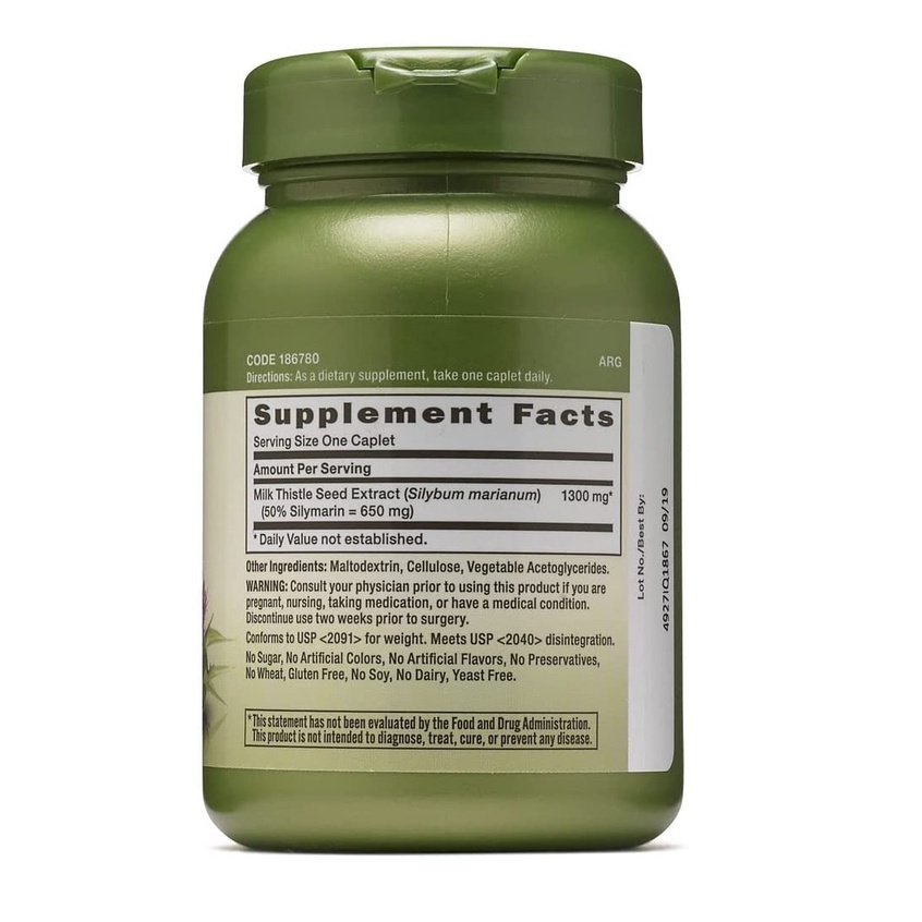 GNC Milk Thistle 1300mg Extra Strength - Viên uống bổ gan, thải độc gan 120 viên USA