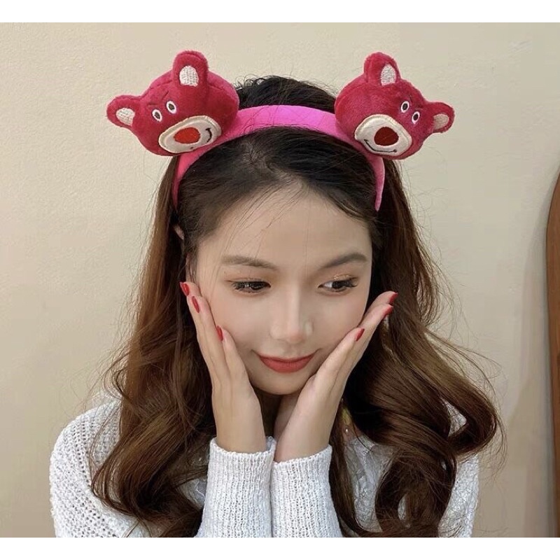 Cài tóc gấu dâu tây lotso dễ thương nữ đẹp hot trend hàn quốc De Perier