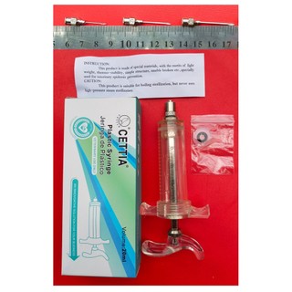 1 XI LANH NHỰA  CETTIA Loại 20ml và Kèm theo 1 kim số 9, 1 kim số 12, 1 kim số 16x25 Dùng để tiêm gia súc, gia cầm