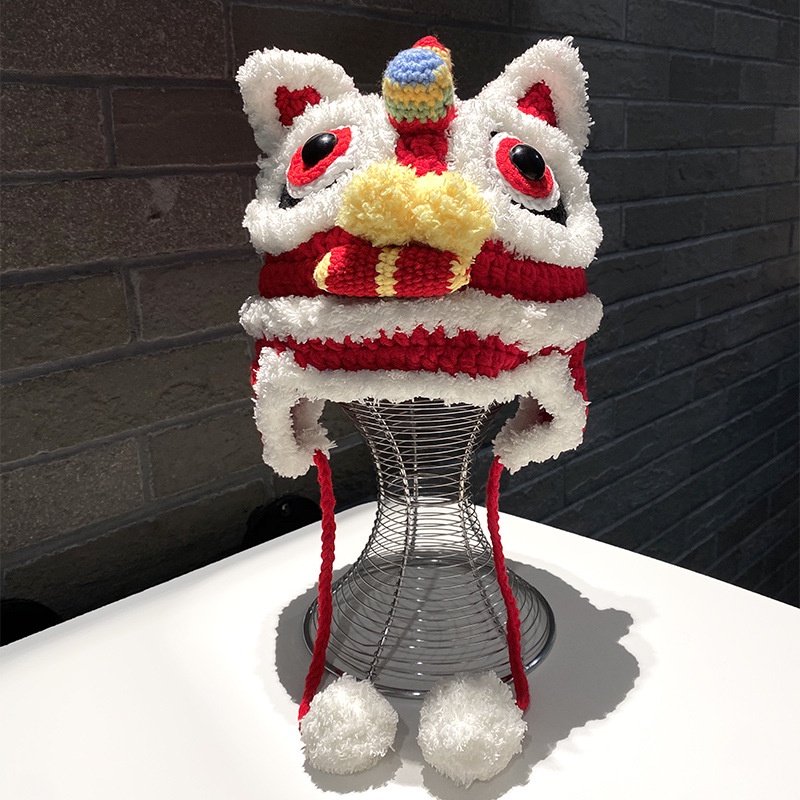 Mũ Len Hình Đầu Hổ Thời Trang Mùa Đông Cho Mẹ Và Bé