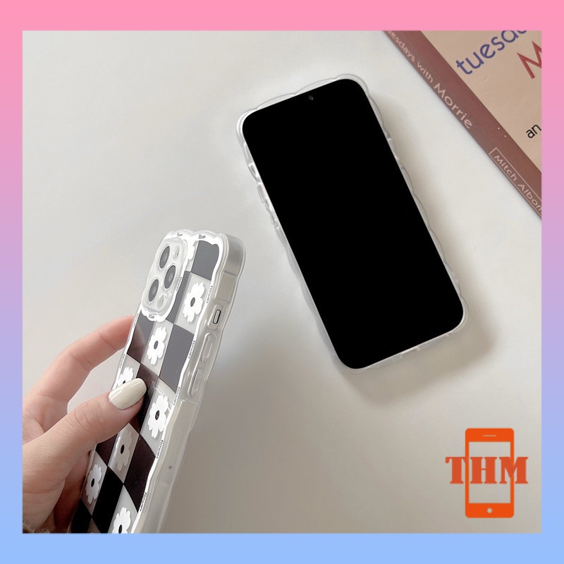 Ốp lưng iphone trong lượn sóng hoa caro Cho 6/6s/6plus/6splus/7/7plus/8/8plus/X/xr/xs/11/12/13/Pro/Max/Plus/promax-1022
