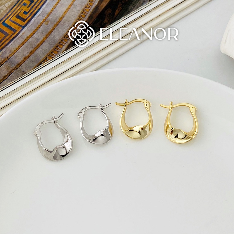 Bông tai nữ chuôi bạc 925 Eleanor Accessories hình cung xoắn dáng bassic phụ kiện trang sức 4673