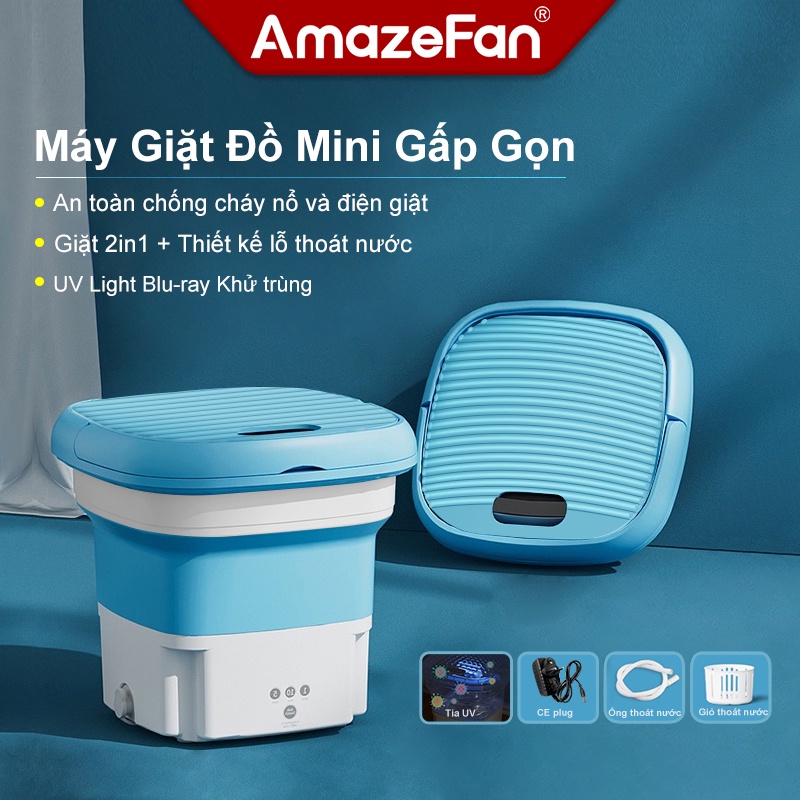Máy Giặt Mini Cho Bé,vắt khô,khử trùng tia cực tím,Máy Giặt Gấp Gọn Có Lỗ Thoát Nước.Máy Giặt Đồ Vắt Quần Áo Thông Minh