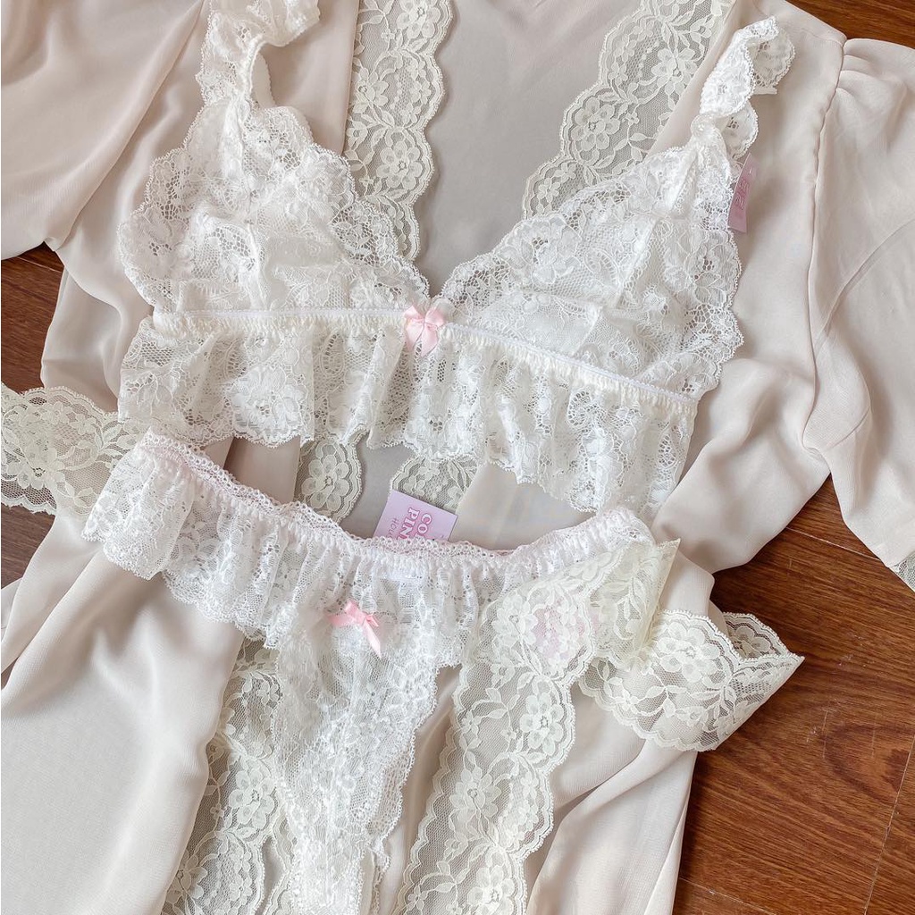 Cornpink House  Set Sedona | Bộ đồ lót nữ ren cao cấp | Màu đen gợi cảm | Không nhét mút, có lót vải