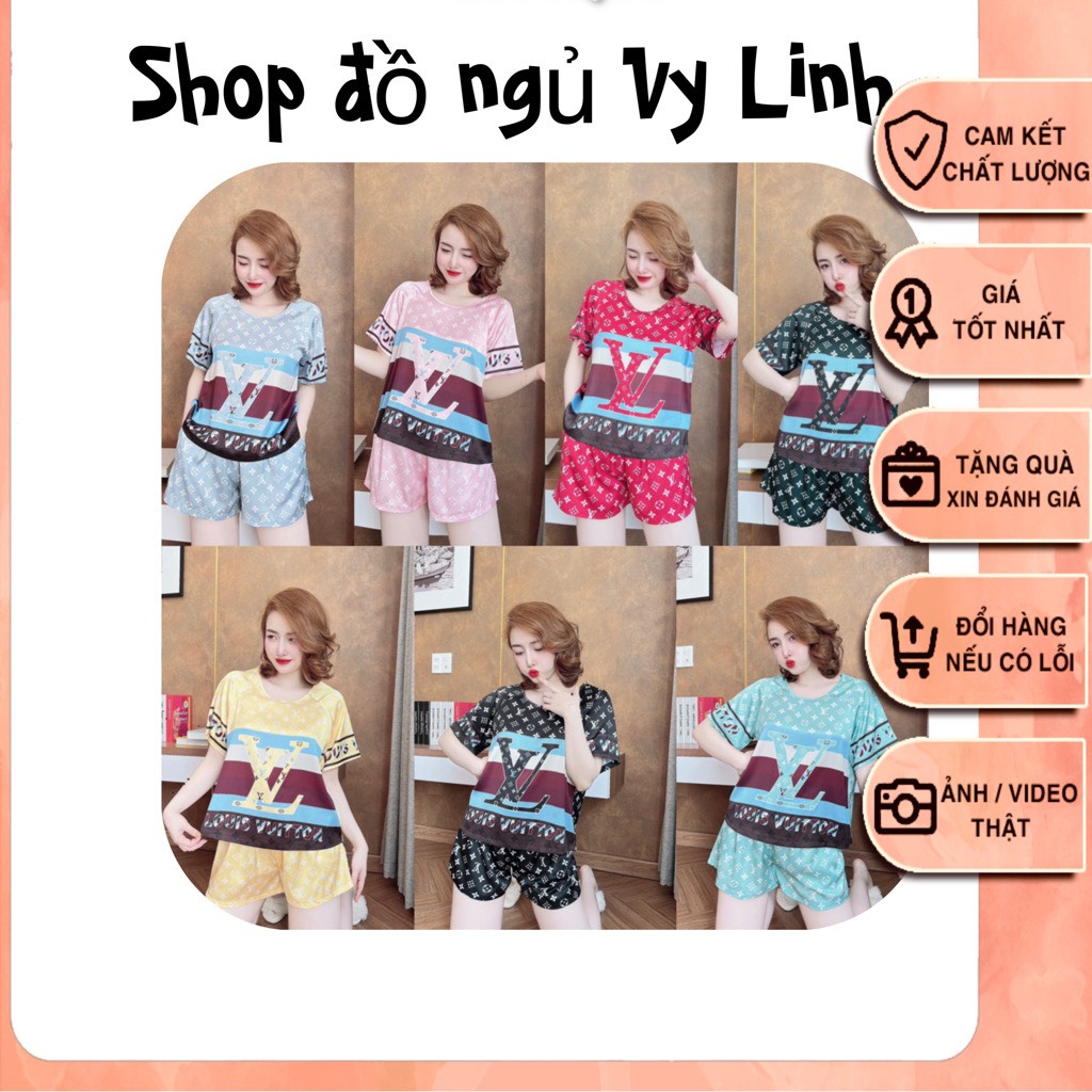 Bộ đồ ngủ pijama nữ cao cấp chất lụa Latin 3D mềm mại thoáng mát mặc thoải mái không nhăn S645 - Đồ ngủ cao cấp Vy Linh
