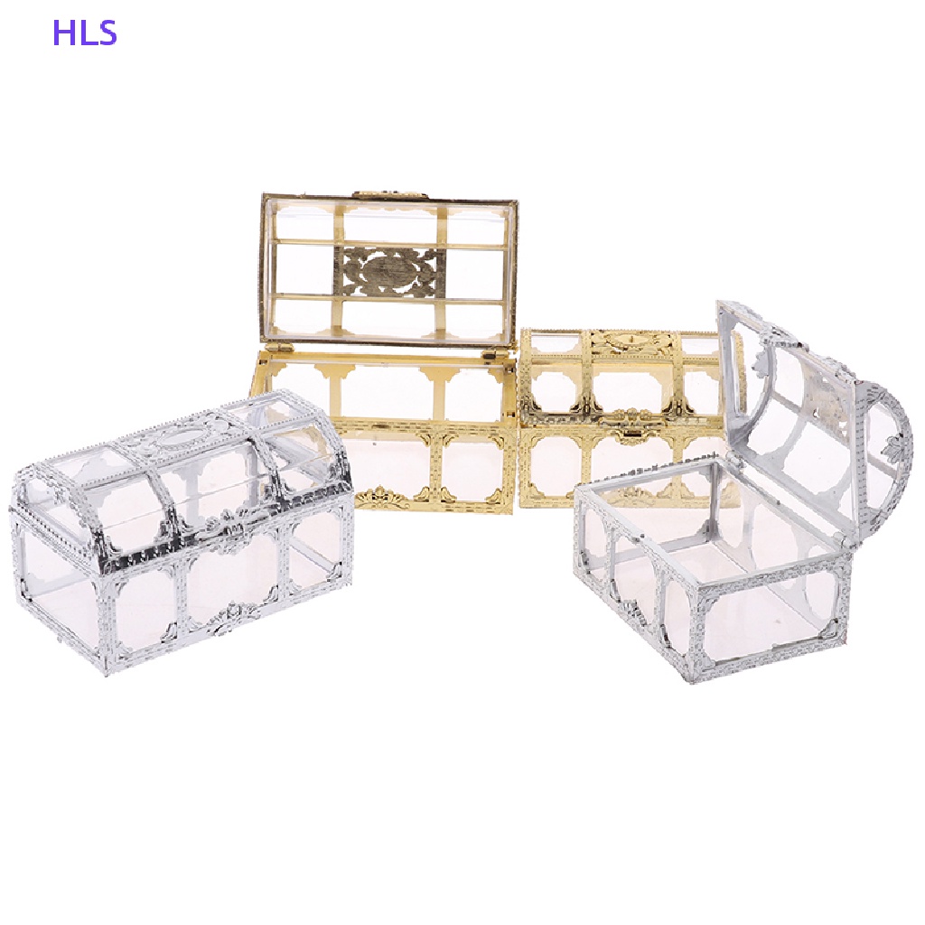 1 Hộp Rỗng Đựng Kho Báu Màu Vàng / Bạc Thiết Kế Nhỏ Gọn Tiện Dụng