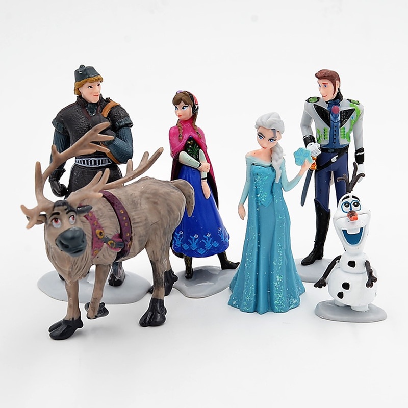 DISNEY Set 6 Mô Hình Búp Bê Công Chúa Elsa Anna Olaf Trong Phim Frozen 2