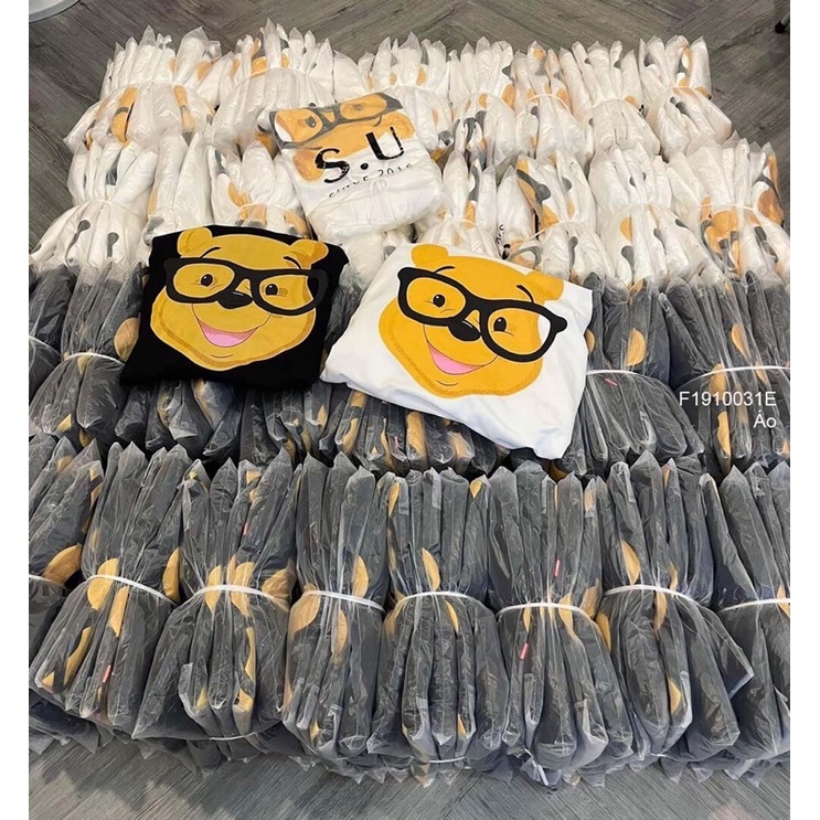 Áo nón sát nách không may biên in hình gấu nón TT0610