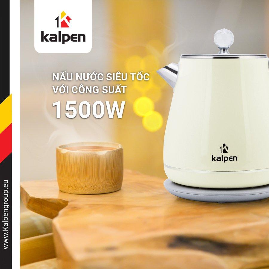 ẤM ĐUN NƯỚC SIÊU TỐC 2 LỚP KALPEN KK9901, 1.8L, CÔNG SUẤT 2200W