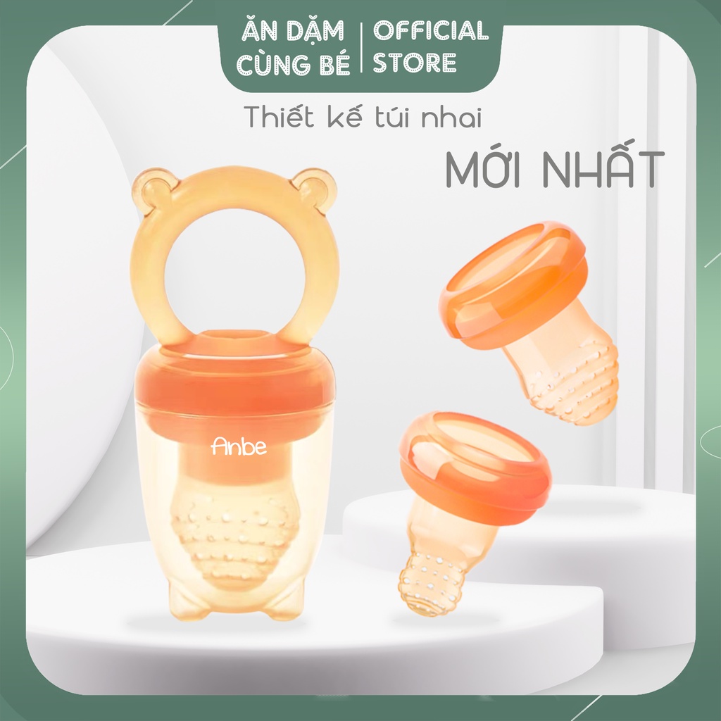 Túi nhai hoa quả ăn dặm silicone cho bé từ 5 tháng ANBE VIỆT NAM có kiểm định an toàn chính hãng TN01