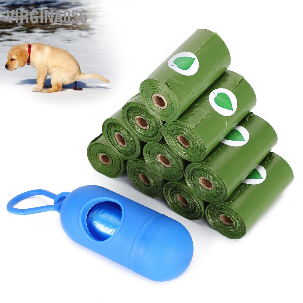 Virgina056 Túi đựng rác 10 cuộn có thể phân hủy được cho vật nuôi thơm làm sạch Sản phẩm