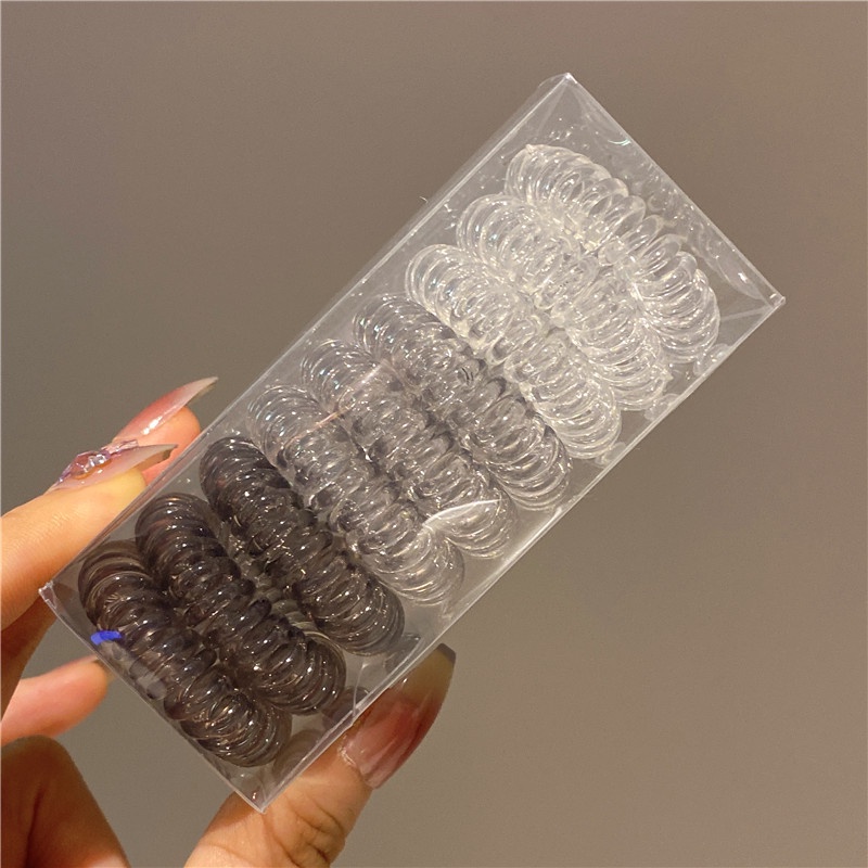 Set 9 Dây Buộc Tóc Cao Su Co Giãn Không Đường May Đơn Giản Cho Nữ