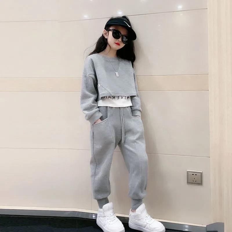 Set Đồ 2 Món Gồm Áo Hoodie Dài Tay Và Quần Dài Thời Trang Cho Bé Gái Từ 3-4 - 5-6 - 7-8 - 9 Đến 10-11 - 12 Tuổi Áo Sơ Mi Dài Tay Thời Trang Dành Cho Nữ