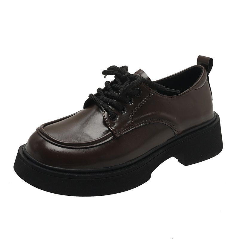 Giày Da Buộc Dây Đế Dày Chống Trượt Phong Cách Anh Quốc Cho Nữ