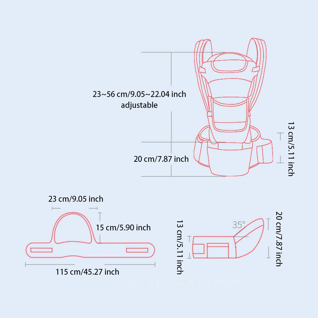 Đai Địu Em Bé Có Đệm Ngồi Thoải Mái Đa Năng Kèm Túi Tiện Dụng Giá Đỡ