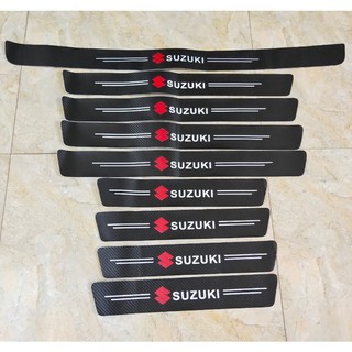 Nẹp carbon dán chống trầy xước bậc cửa, bậc cốp xe Suzuki XL7, Ertiga, Ciaz, Swift