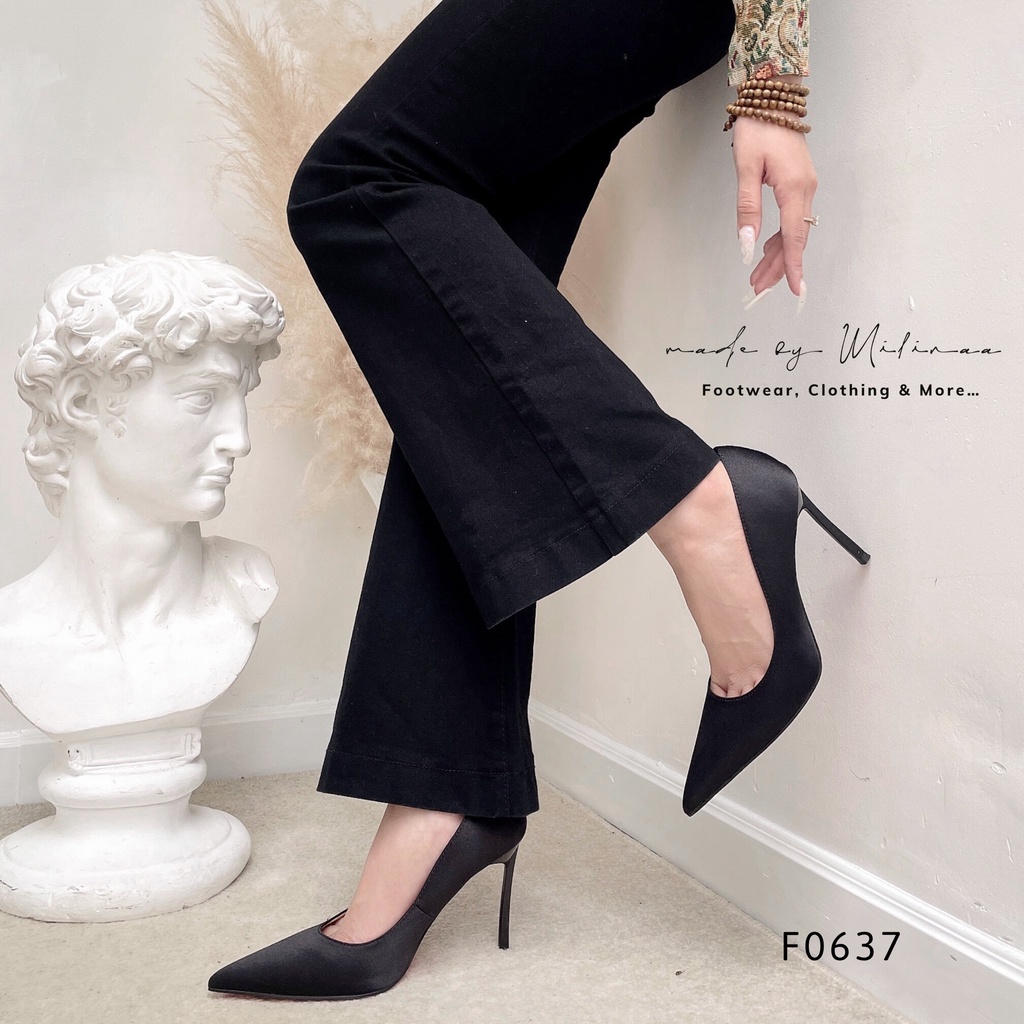 GIÀY CAO GÓT NỮ GÓT NHỌN 9P BÍT MŨI NHỌN DA TRƠN BÓNG LBT F0637