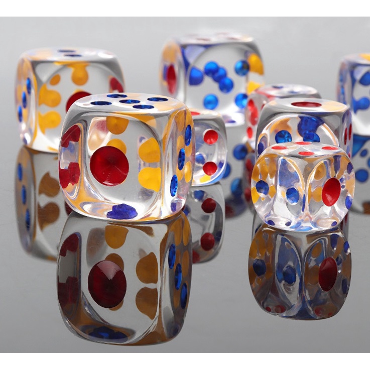 Set 05 viên 1,4cm xí ngầu trong suốt đồ chơi xả stress vui nhộn