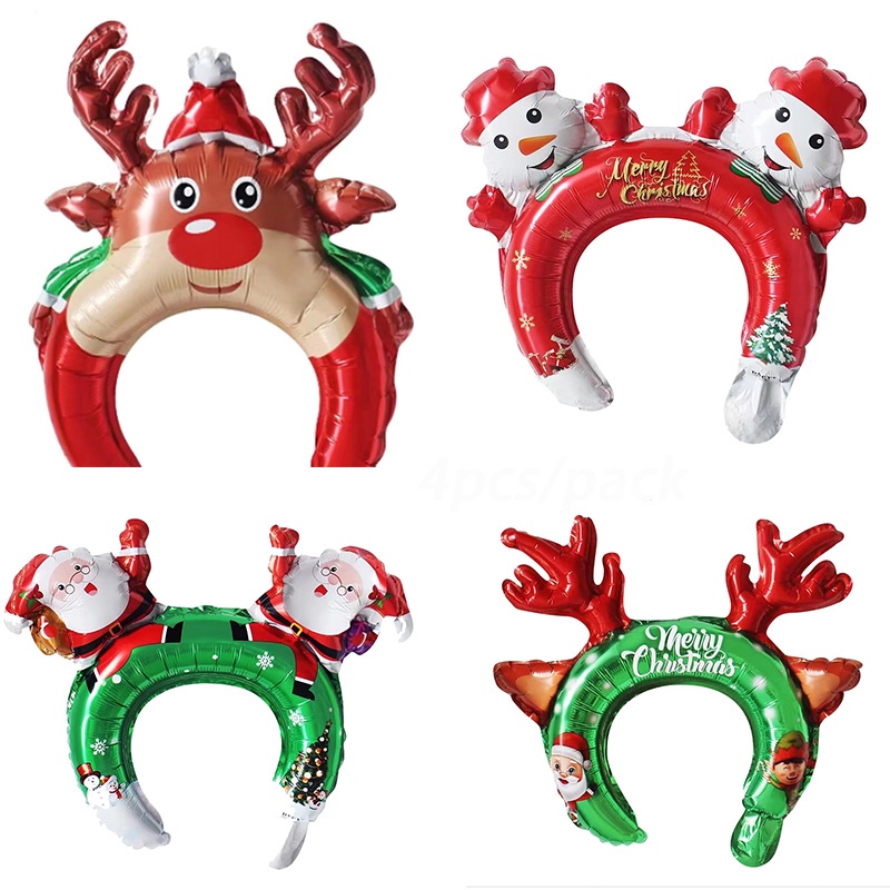 Bong Bóng Màng Nhôm Hình Ông Già Noel / Người Tuyết / Tuần Lộc Giáng Sinh Trang Trí Tiệc Giáng Sinh Mới