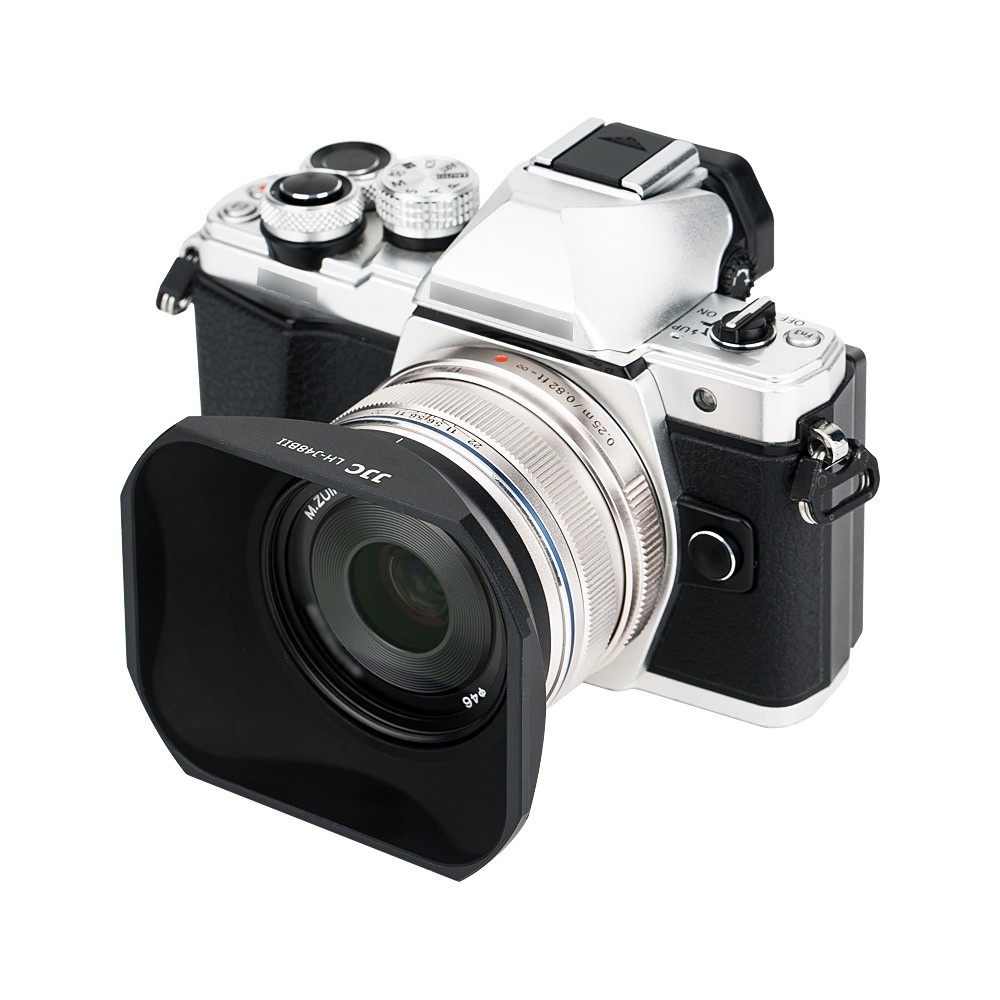JJC LH-J48BII Loa Che Nắng Vuông Nhôm Thay Thế LH-48B Cho Ống Kính Olympus M.ZUIKO DIGITAL 17mm F1.8