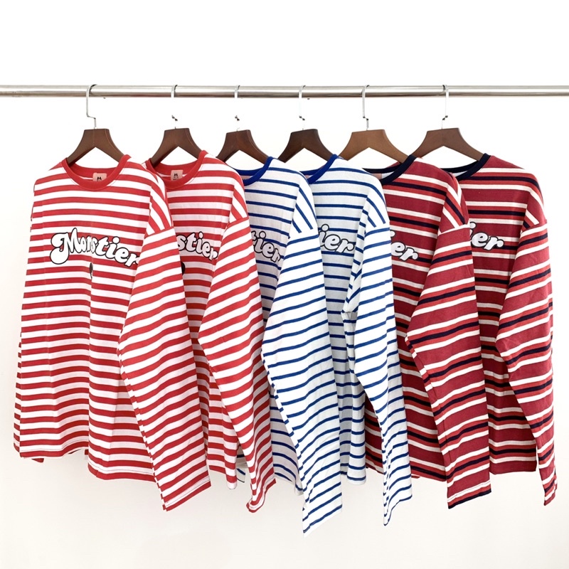 Áo Thun Tay Dài Dáng Rộng Hoạ Tiết Kẻ Sọc Ngang 3 Màu Tuỳ Chọn - Monstier Le Nice Striped Tee
