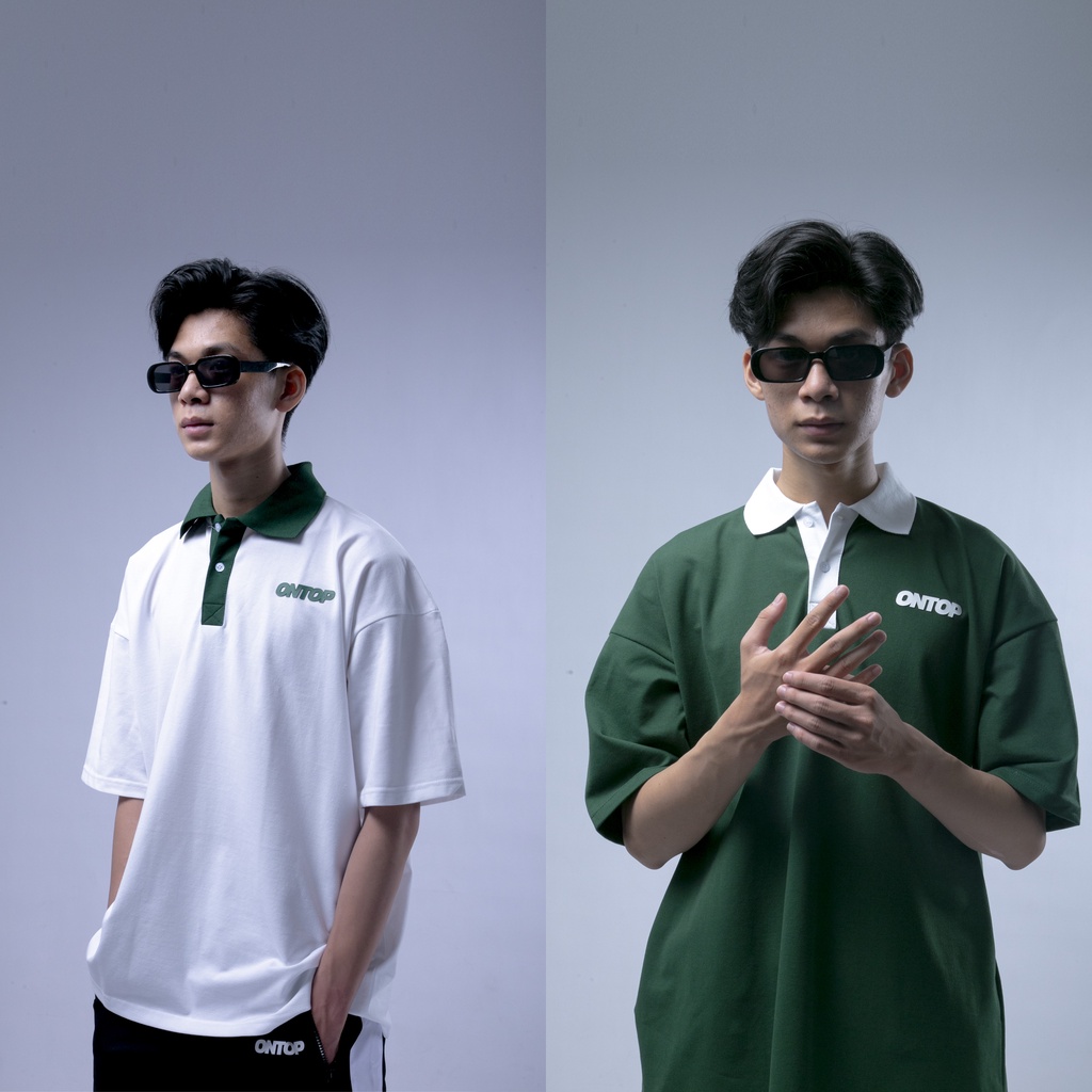 Áo polo form rộng nam nữ basic local brand ONTOP vải cá sấu cotton co giãn nhiều màu