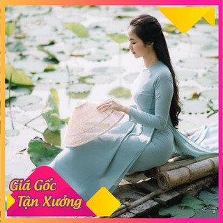 Áo dài chiffon 4 tà màu xanh đá (kèm quần 2 lớp)