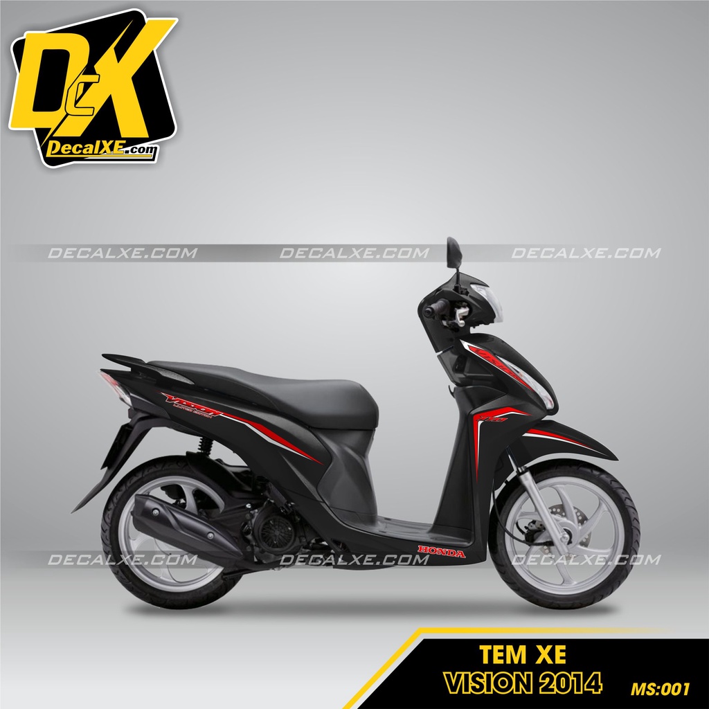 Tem rời dán xe Vision 2014 | Chất Liệu Decal Cao Cấp Chống Nước, Bền Màu, Cắt Khuôn Sẵn Dễ Dán| Vision-001