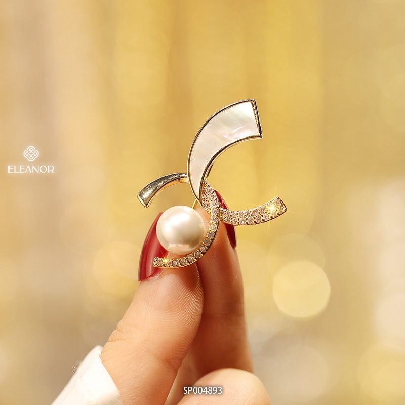 Ghim cài áo nữ Eleanor Accessories đính đá chữ X  phụ kiện thời trang 4893