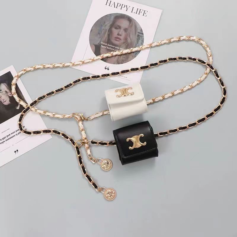 Túi Đeo Hông Cỡ Nhỏ Phối Dây Đeo Sợi Xích Thời Trang Cho Nữ Thắt Lưng Ngọc Trai Chain Nữ Dây Xích Nữ Dây Nịt
