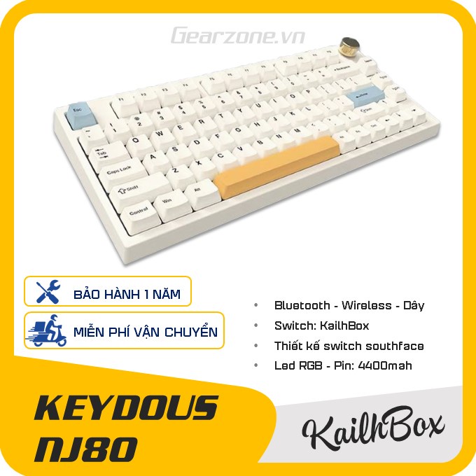 Bàn phím cơ Keydous NJ80 - AP 2022 bản nâng cấp mới nhất