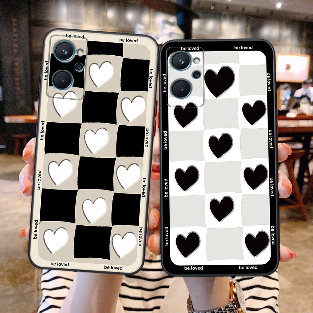 Ốp lưng Realme 9 / 9i in hình tim, kẻ vuông mẫu mới CỰC XINH