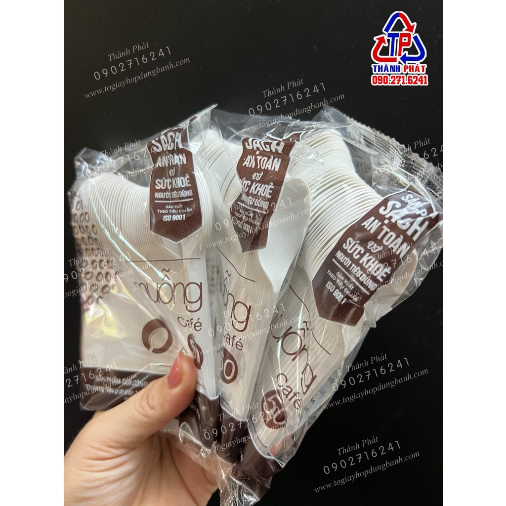 100 Muỗng nhựa cafe - Muỗng ăn sữa chua - bánh kem sinh nhật - sữa chua