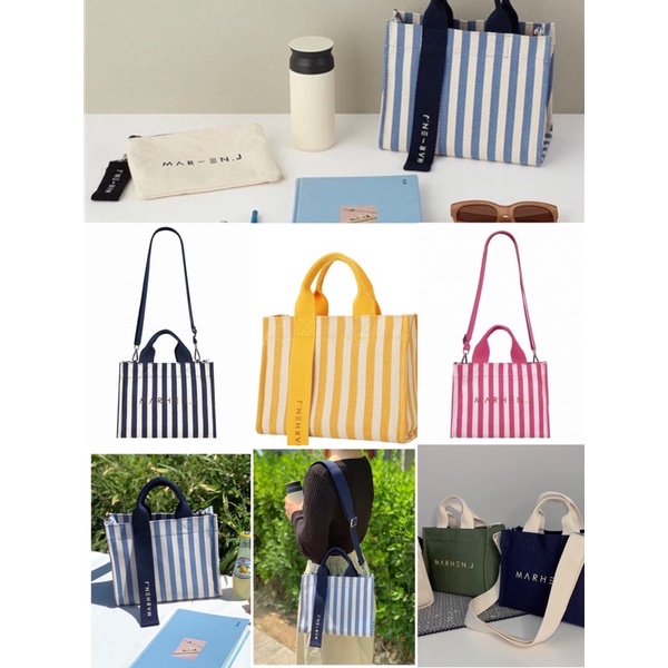 Túi xách nữ vải canvas Marhen xếp gọn túi ví nam nữ thời trang