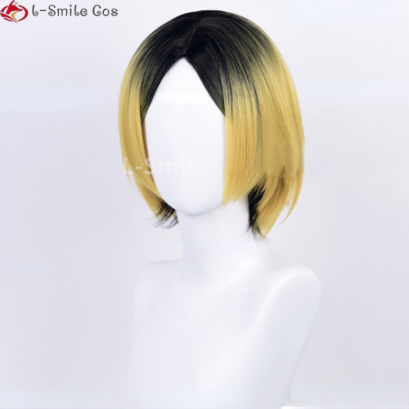 Misscoo Haikyuu! Bộ Tóc Giả Ngắn Màu Vàng Đen Hóa Trang Nhân Vật Kenma Kozume