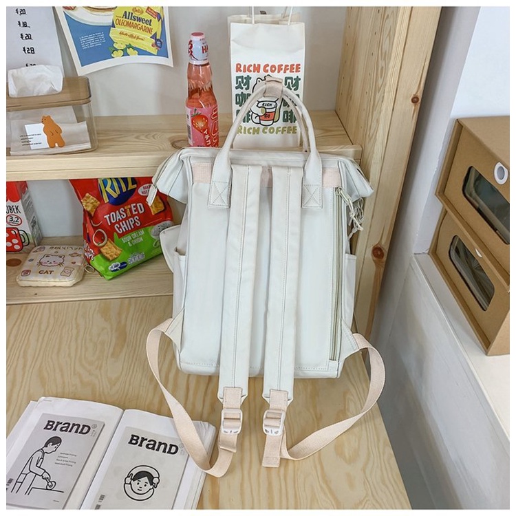 Balo đi kiêm túi phom lạ, màu xinh, dễ thương, size 28x39, chất fabric chống nước, mã balokiemtuiphomla