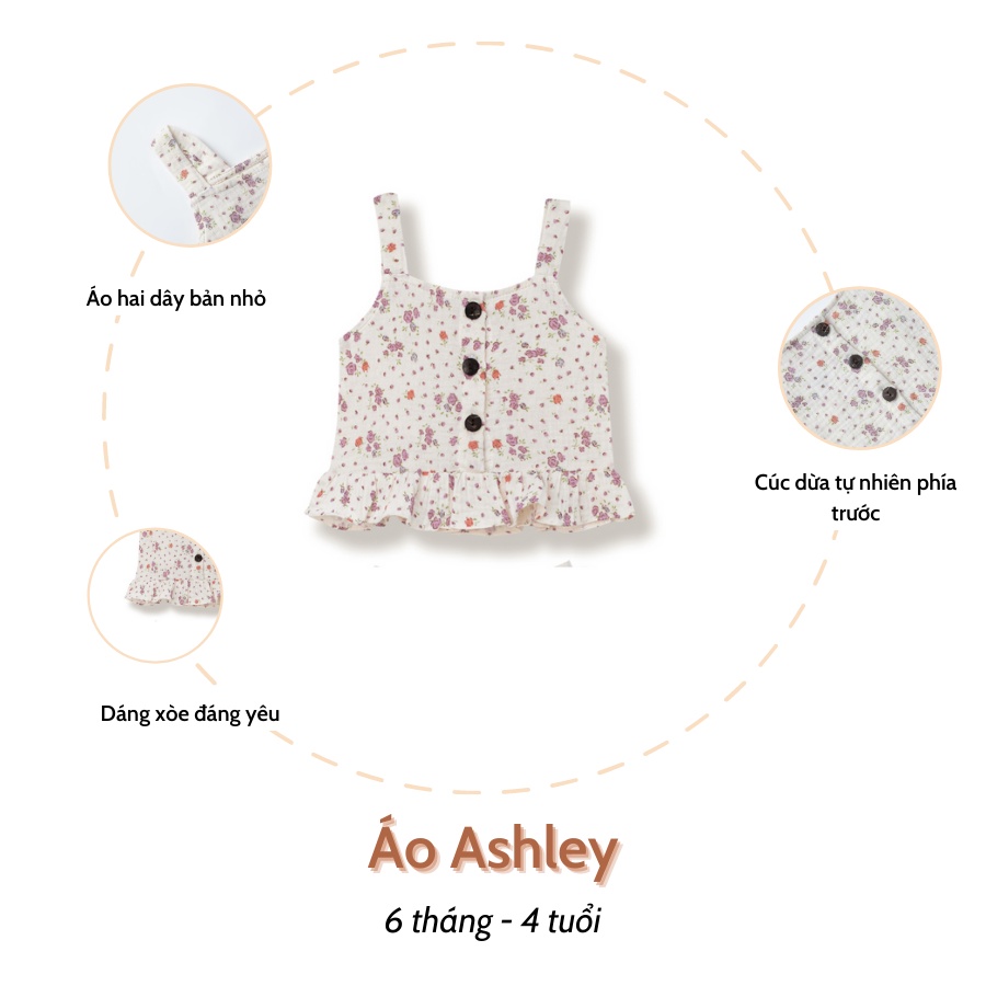 Áo dây cho bé gái berry dáng xòe nhiều màu vải xô ô vuông mềm mịn ashley - ảnh sản phẩm 4