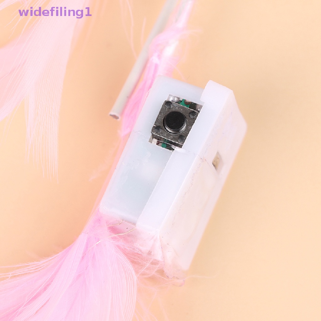 1 Đèn LED Hình Vương Miện Cài Tóc Có Gắn Lông Vũ Dùng Trang Trí Cho Nữ