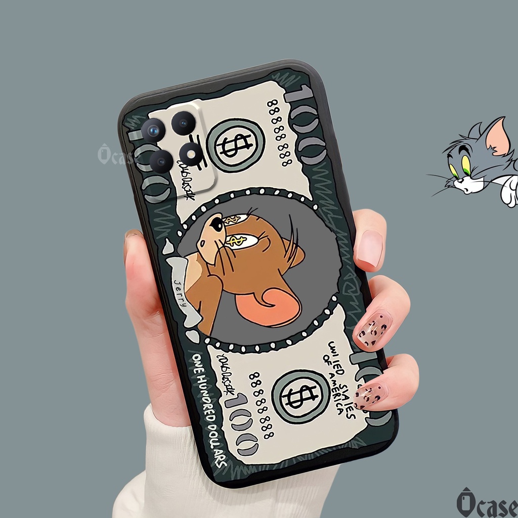 Ốp lưng Realme 8i / Narzo 50 in hình Mèo và Chuột cạnh viền vuông có bảo vệ camera