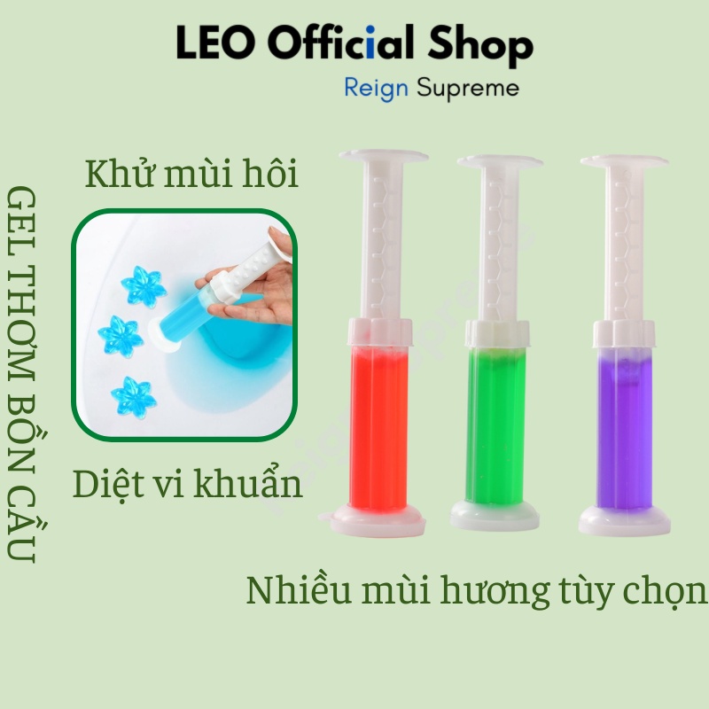 Gel thơm khử trùng bồn cầu, gel khử mùi toilet diệt khuẩn dạng thạch hình bông hoa với 6 mùi hương